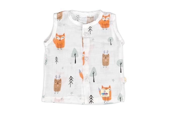 Image of Cotton Muslin Sleeveless Jhabla Set for Newborn Boys & Girls Comfortable Baby Clothes - Pack of 4