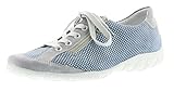 Remonte Remonte R3444 Damen Sneaker, Schnürer, Schnürschuh, Halbschuh, Schnürhalbschuh, Sommerschuh mitmodischen Pünktchen-Look; mit Funktionsreißverschluss blau Kombi (Stahl/bleu/Silber / 12), EU 38