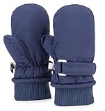 XuoAz Kids Waterproof Ski Snow Mittens - Winter Warm Fleece Gloves for Boys Girls Cold Weather (for 4-8 years)