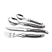 Lou Laguiole Tradition Stainless Steel Polypropylene Vintage Silverware Set - 24-Piece Flatware Set