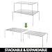 mDesign Juego de 4 organizadores de armarios – Estantería metálica apilable para...