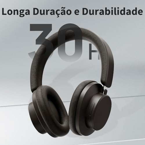H'MASTON Fone de Ouvido Headset Sem Fio Headphone Gamer Cancelamento de Ruido Bluetooth 5.3 com Fio