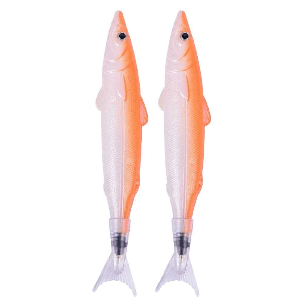 – 2 Pcs Cute Fish Ballpoint Pen Novelty Pens Simulation Model Ink Pen Stationery for School Office Fishing Enthusiast