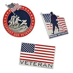 3 - Pin Set Gold and Nickel Plated Honor Veterans