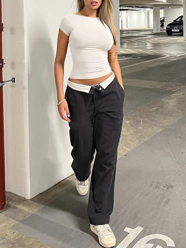 REORIA Women's Casual Boatneck Cap Sleeve Basic Crop Tops Trendy Spring Summer Cotton Going Out Fashion Y2K T-Shirts4