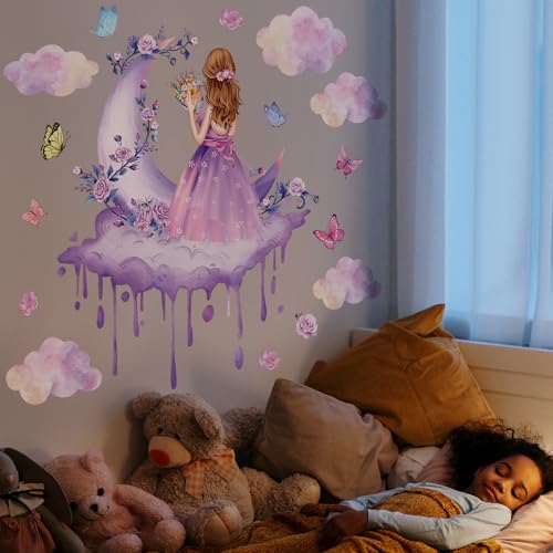 Vinilo Decorativo Fairy Girl Purple Moon 2 Hojas miniatura 5