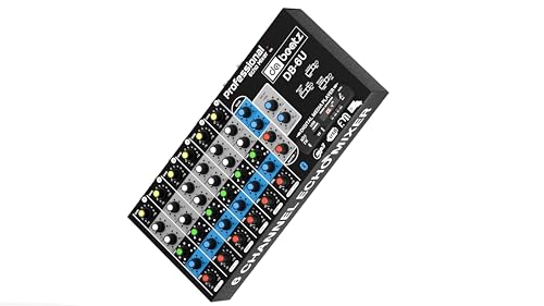 Image of DaBeatz 6-Channel Stereo Echo DJ Sound Mixer with USB and Bluetooth for Parties, Stage Effects, Weddings, Diwali Giving Your Occasion an Impressive Output. (Black) (DB-6U)