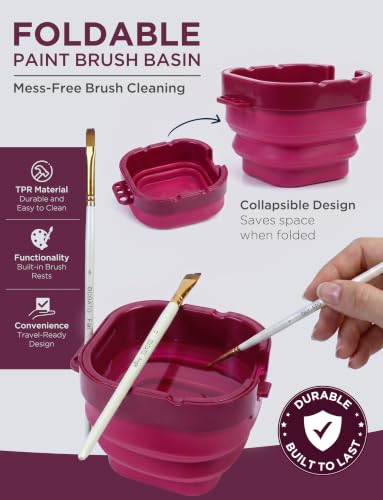 Caja de almacenamiento de pintura acrílica portátil para pintar al aire libre y viajes 5