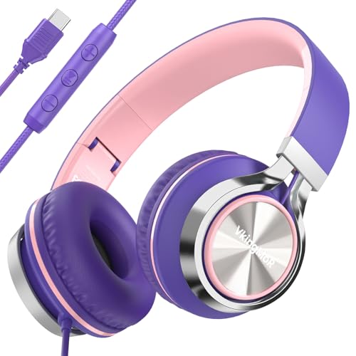 VkingMoR 118FT Type-C On-Ear Kopfhörer Lila/Pink