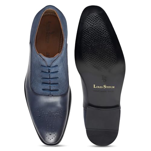 Image of LOUIS STITCH Men's Formal Shoes | Handcrafted European Leather Brogues | Lace-Up Style for Business, Formal (LSEUBGSU)