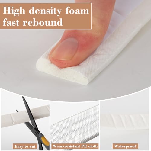 3 Pack x 16.4 Ft Weather Stripping Window Seal,Self-Adhesive Foam Weather Strip for Door Insulation,Soundproofing Weatherstripping for Window Gap Filler,Wedge Door Frame Seal Tape for Winter,White
