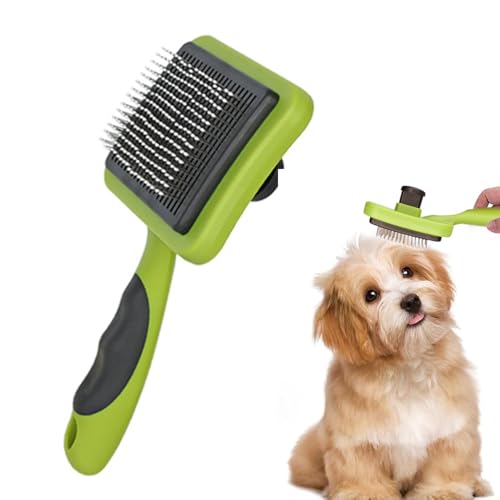 MagiSel Spazzola per Cani/Gatti, Spazzola Autopulente per Animali Domestici, Spazzola Morbida per Cani e Gatti, Autopulente Toelettatura Spazzola per Animali Domestici, Rimuovi Peli Morti, Verde