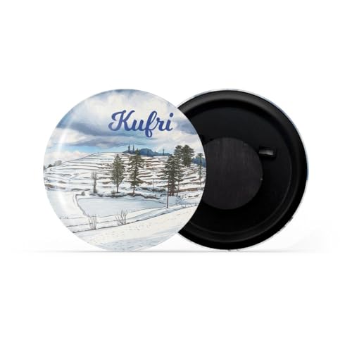 Image of dhcrafts Fridge Magnet Multicolor Himachal Pradesh Kufri Glossy Finish Design Pack of 1 (58mm)