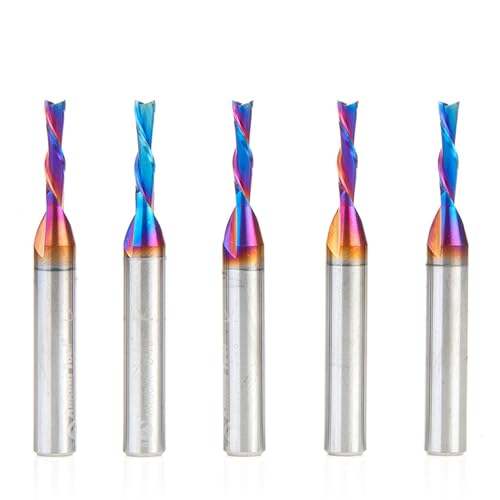 Image of Amana Tool 46200-K-5 5-Pack SC Spektra Extreme Tool Life Coated Spiral Plunge 1 /8 Dia x 1 /2 CH x 1 /4 SHK 2 Inch Long Down-Cut Router Bits