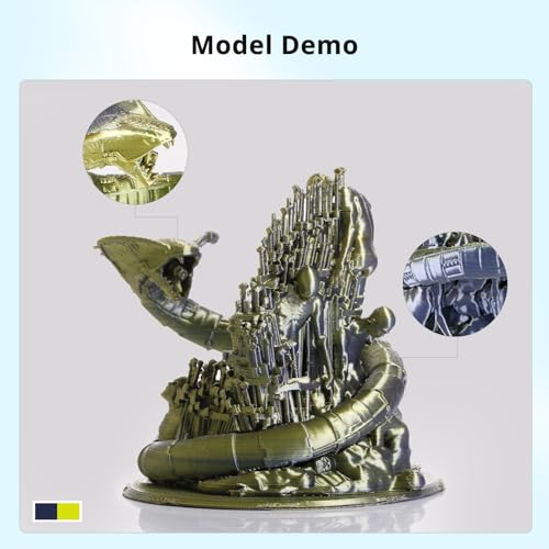 Image of ANYCUBIC Silk Dual Color Pla Filament, 2-in-1 Chrome Coextrusion Color Change 3D Printer Filament 1.75mm Dimensional Accuracy + /- 0.02mm, Silk Texture, 1KG Reusable Spool (2.2 lbs), Black Gold