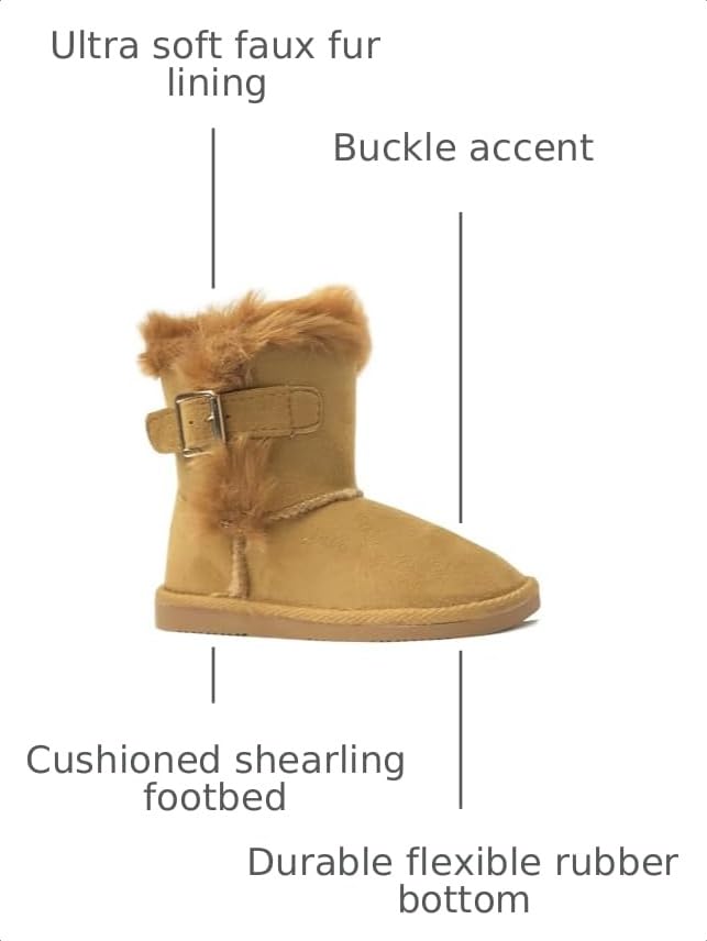 Image of REDVOLUTION Kids Boots Toddler Girls Cute Butterfly Bow | PomPom PU leather Boot (Toddler /Small Kid)