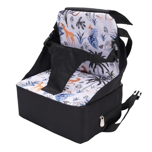 Hamwesh Elevador de Viaje Plegable, Trona Portátil para Bebés con Correas Ajustables, Parte Inferior Antideslizante, Fibra de Poliéster Impermeable para Cenar