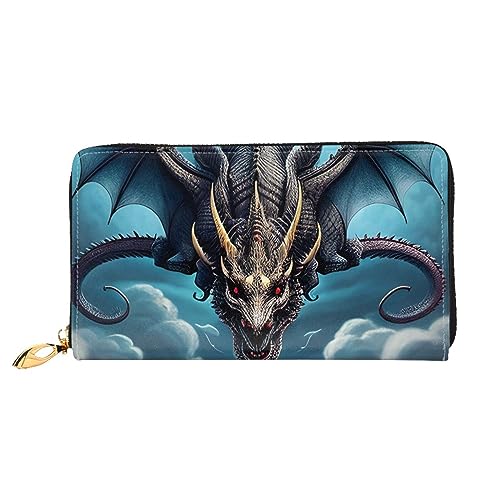 Portefeuille long femme grande capacité Flying Dragon noir idéal pour ranger vos cartes
