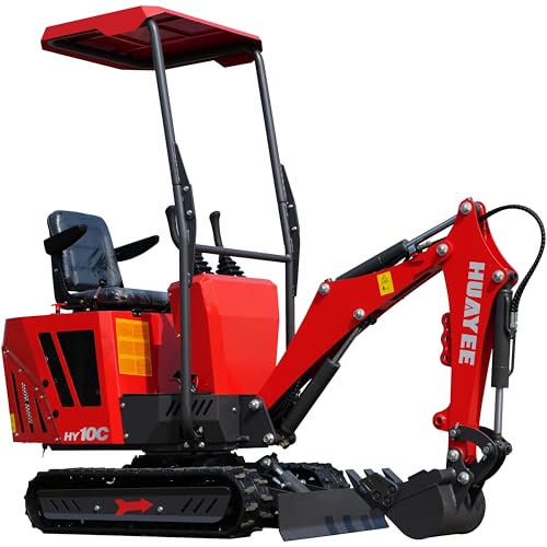 HY10C 1 Ton Mini Excavator, 13.5HP Gasoline Powered Compact Digger with EPA Certificate, Tracked