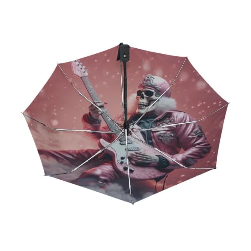 Guitare Rose Squelette de Noël parapluie ultra-léger fille et enfants