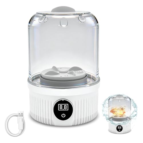 Mini Laundry Machine 1L Underwear Portable Washing Machine with LED Display,Rechargeable Mini Lavadora with 5/10 Min Modes,Mini Washing Machine,Cleans Small Clothes for Apartment,Dorm,Travel Hotel Use