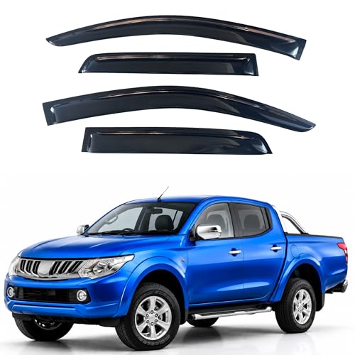 Image of IG Window Visors Fit for 2015-2023 Mitsubishi L200 Double Cab, Out-Channel Rain Guards Vent Wind Deflectors 4PC, Truck Accessories for 2015-2023 Mitsubishi Triton Double Cab