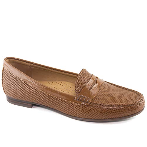 Image of Womens Casual Genuine Leather Comfortable Lightweight Driving Moaccasins Classic Fashion Penny Slip On Ladies Driving Loafer Flat Shoes