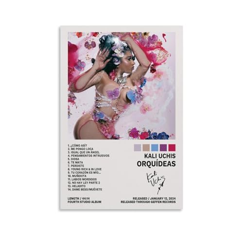 SANVT Kali Uchis Poster Orquídeas Album Cover Posters for Room Aesthetic Canvas Wall Art for Teens Room Decor 24x36inch(60x90cm), Unframe-style-1