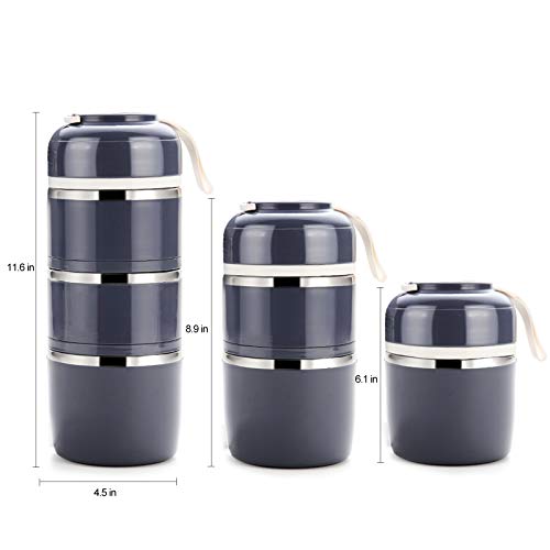 Arderlive Stackable Bento Lunch Box, Stainless Steel Thermal Lunch Box Lunch Container With Lunch Bag & Portable Utensil, Leakproof Insulated Food Container For Office, Camping, Kids #TOP6
