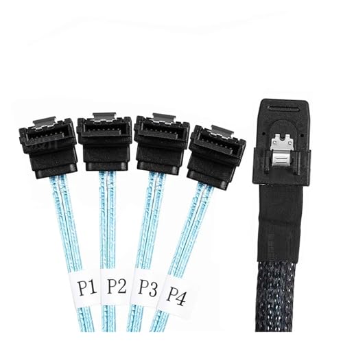 Cable convertidor SATA 0.5m con conector SFF-8087 a 4 SATA 7-Pin miniatura 4