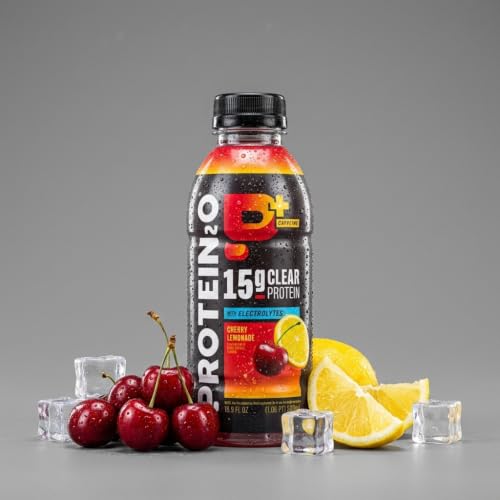 Image of Protein2o 15g Whey Protein Infused Water Plus Energy, Cherry Lemonade, 16.9 oz Bottle (Pack of 12)