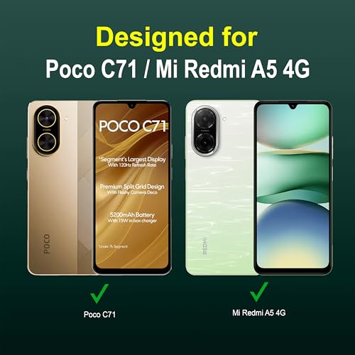 Image of Zapcase Back Case Cover for Poco C71 | Compatible for Poco C71 Back Cover | Liquid Silicon Magic Case with Camera Protection | Dark Green