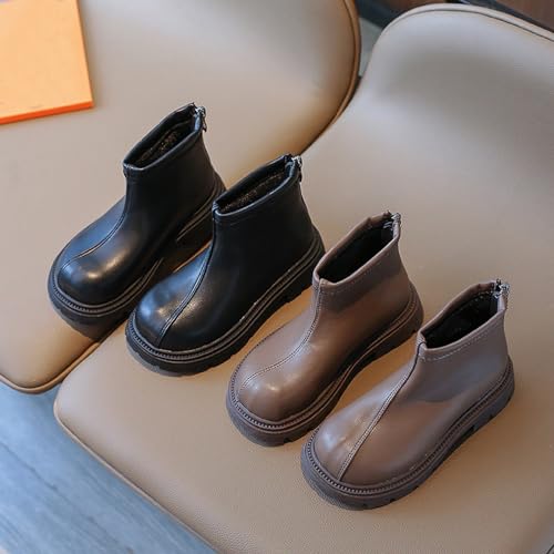 Toddler Girls Zipper Ankle Boots Low Chunky Heel Mary Jane Dress Booties Water-proof Outdoor 𝐂helsea Boots 5