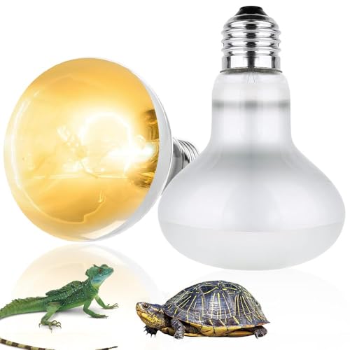 Jonuin 2 Pack 100W Reptile Heat Lamp E27 Heat Lamp Bulb for Reptiles Daylight Basking Spot Lamp Tortoise Heat Lamp Bulb Reptile Heating Bulb for Amphibian Tortoise Bearded Dragon (2 Pack 100W)