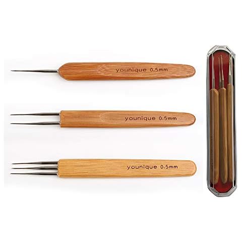 Dreadlocks Crochet Hooks for Hair 0.5mm (1 hook, 2 hooks, 3 hooks) Crochet Needles for Hair Dreadlock Hair Weaving Dreadlock Hooks Tool Set Cover