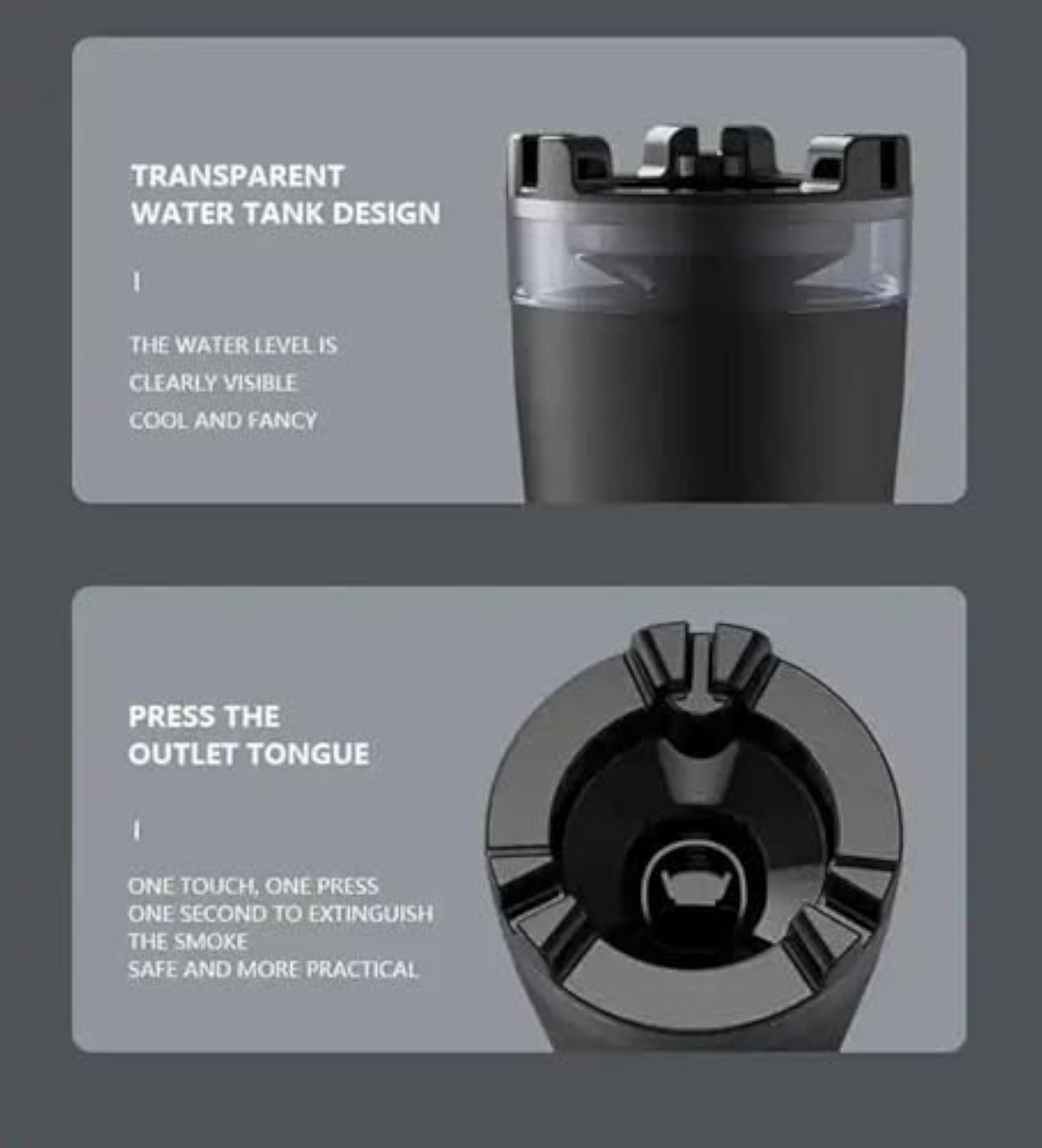 Car Ashtray With Water Tank Smell Proof