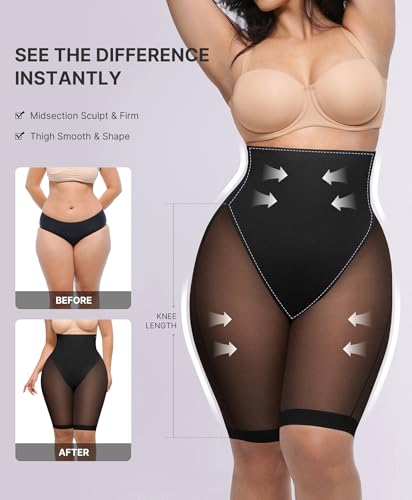 SHAPELLX Butt Lifting Shapewear for Women Tummy Control Body Shaper Faja Shorts High Waisted Girdle Mesh Compression Panties3
