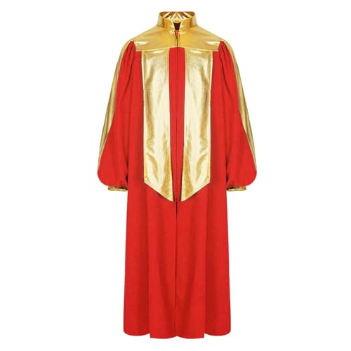 Generisch Disfraz de Halloween para mujer, medieval sacerdote, túnica larga, capa de coro, disfraz de escenario, uso para todo el año, ideal para juegos de rol y eventos, elegante bata