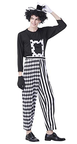 GEMVIE Hombre Traje de Disfraz Camisa Pantalones Payaso Halloween Fiesta Carnaval Espectáculo...