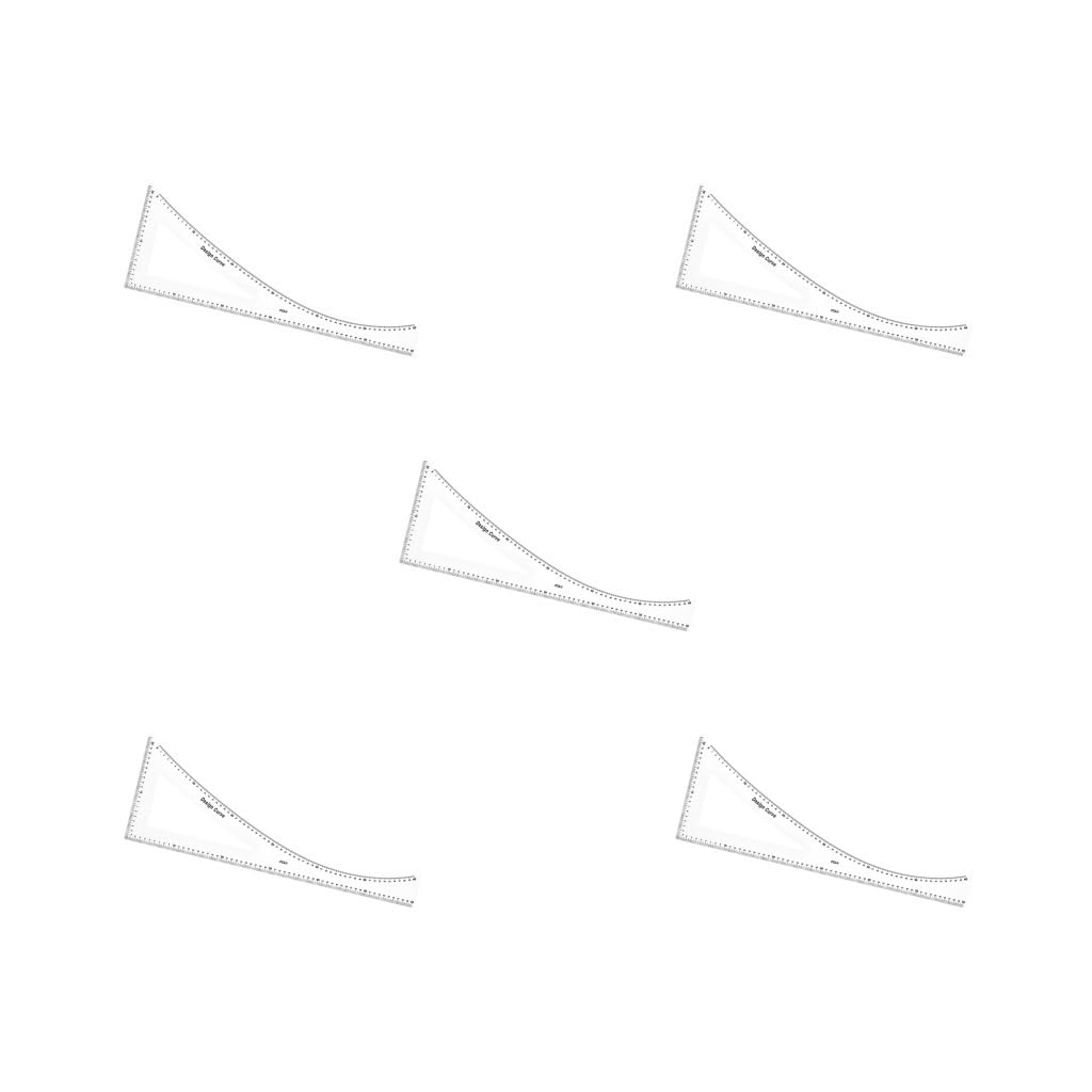 Juego de 5 reglas curvas francesas para costura, diseño de moda, diseño de curva