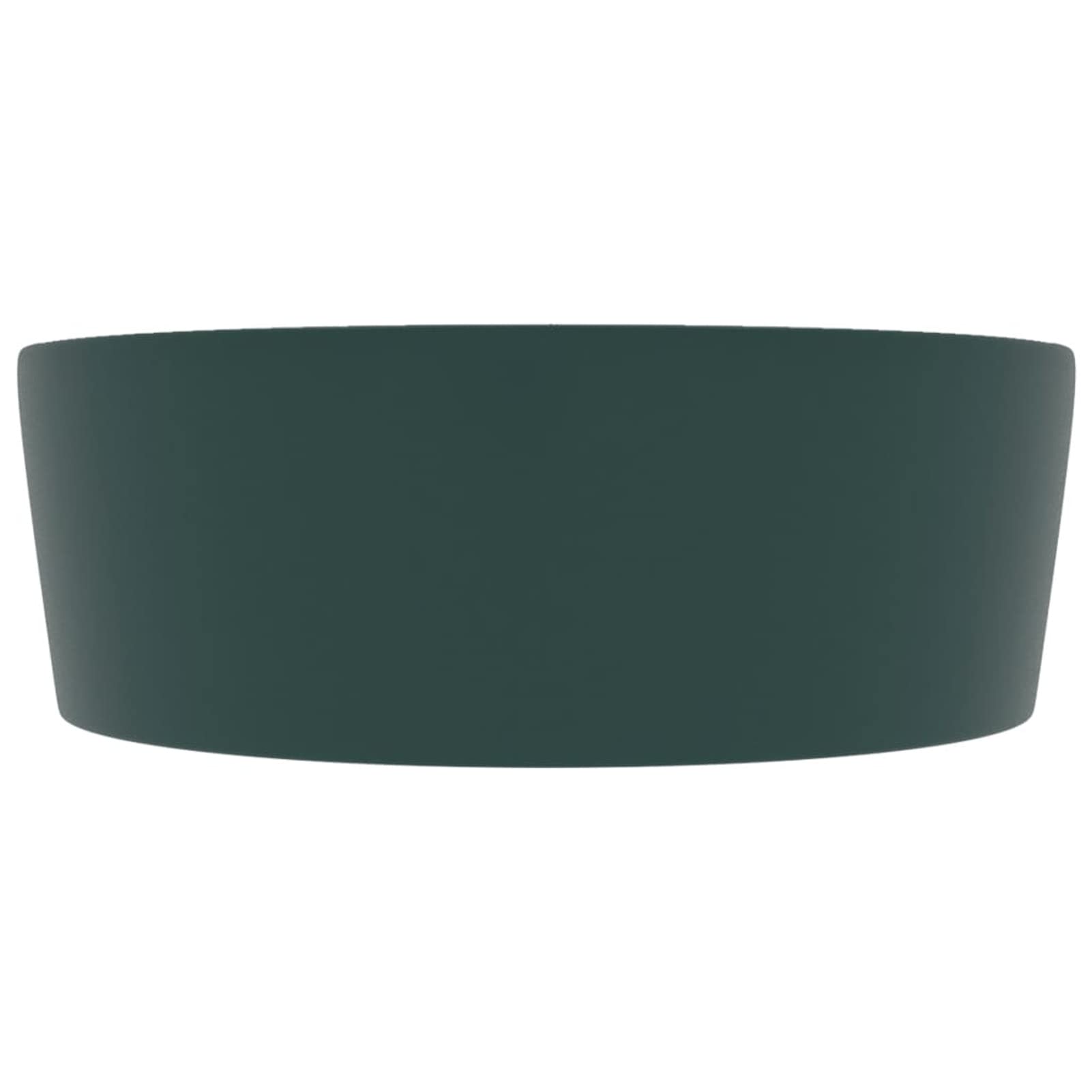 Gecheer Lavandino con Troppopieno,Lavabo da Appoggio in Ceramica,Lavandino da Appoggio,Lavabo in Ceramica,Lavello per Bagno,Cosmetici o Toilette,Lavandino Rotondo Verde Scuro Opaco 36x13 cm