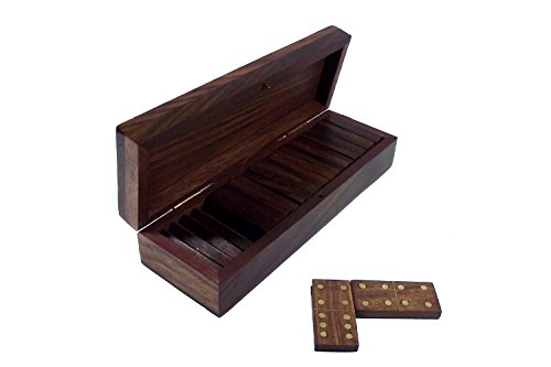 Juego de dominó de madera artesanal miniatura 3