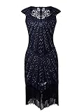 Vijiv Vintage 1920s Inspired Embellished Beaded Lace Cocktail Flapper Dress