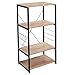 WOLTU RGB9365hei Étagère de Cuisine Étagère de Micro-Ondes en métal et Bois à 4 Niveaux,Environ 60 x 40 x 123,5 cm,Noir + chêne Clair