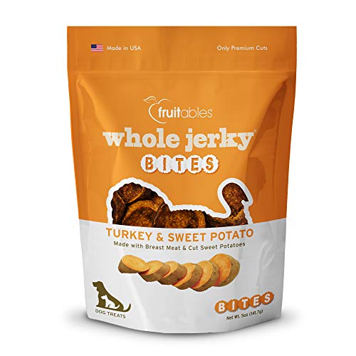 Fruitables Small Dog Treats – Whole Jerky Bites – Healthy Treats – Turkey & Sweet Potato Flavor – 5 Ounces #TOP12