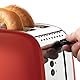 Russell Hobbs Toaster [für 2 Scheiben] Colours Plus Edelstahl Rot (extra breite Toastschlitze, inkl. Brötchenaufsatz, 6 Bräunungsstufen + Auftaufunktion, Lift & Look-Funktion, 1600W) 26554-56