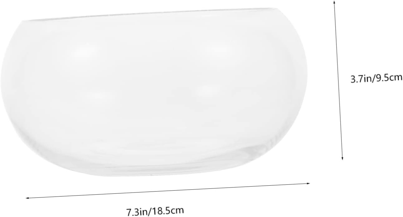 Ciieeo 2pcs Transparent Hydroponic Container for Fish Shrimp Turtle Smooth Glass Terrarium Planter Round Decorative Bowl for Home and Office Use