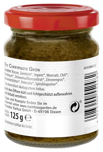 Bamboo Garden Bio Curry Paste grün, 125 g (Verpackungsdesign kann abweichen)