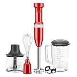 KitchenAid Variable Speed Corded Hand Blender with Accessories, Empire Red, KHBV83ER