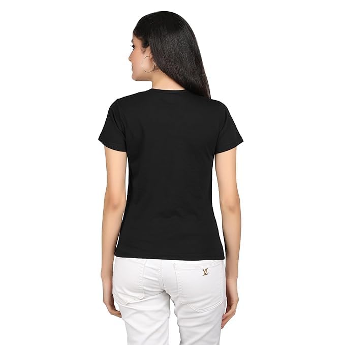 Image of Women Cotton Printed T-Shirt Combo Pack of 2 | Regular Fit Half Sleeve Round Neck Graphic Tees for Girls & Ladies | Women's Western Tops | Cute Trendy Print Summer Fashion T-Shirts